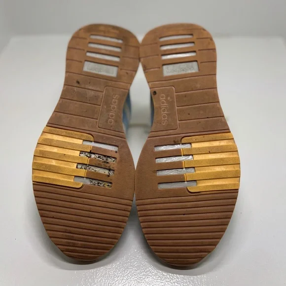 Adidas Cloudfoam Super Pride Shoes Womens 10 Cream Blue Rainbow Running Sneakers - Picture 8 of 15